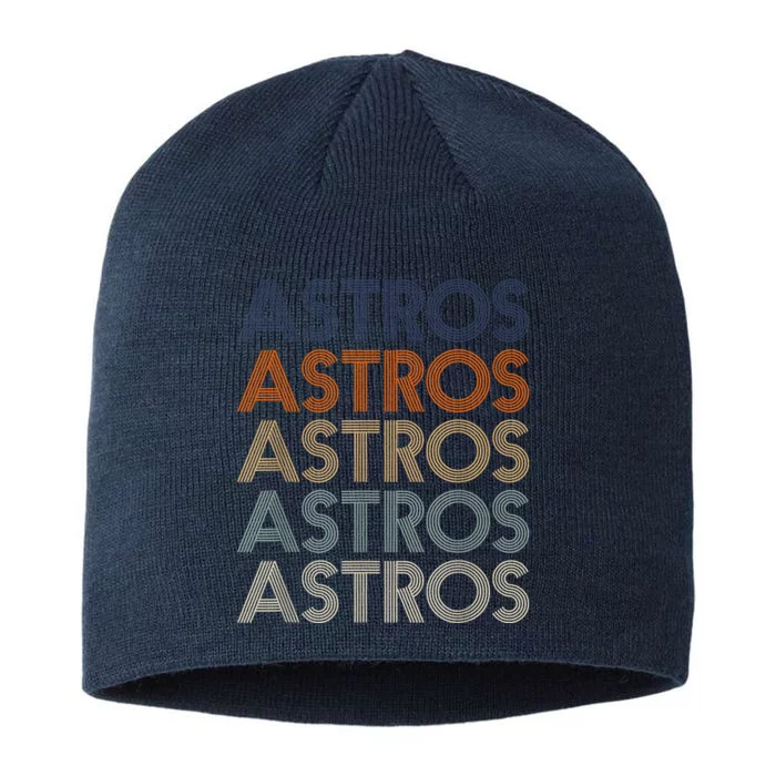 Vintage Astros Name Throwback Retro Apparel Gift  Wo 8 1/2in Sustainable Knit Beanie