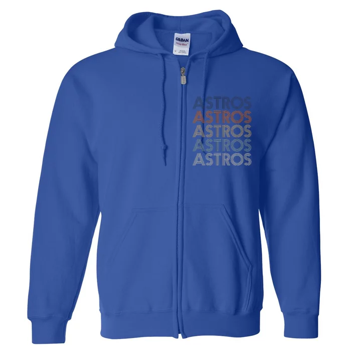 Vintage Astros Name Throwback Retro Apparel Gift Wo Full Zip Hoodie