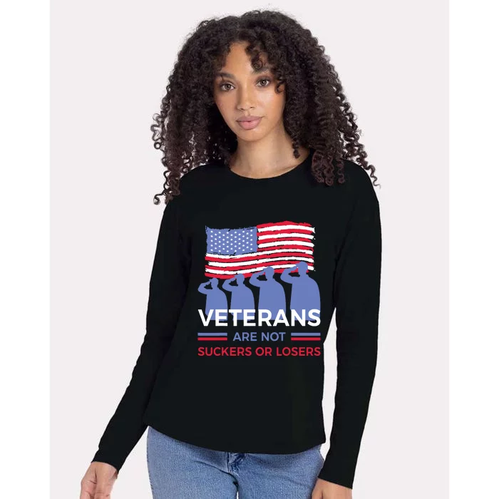 Veterans Are Not Suckers Or Losers Womens Cotton Relaxed Long Sleeve T-Shirt