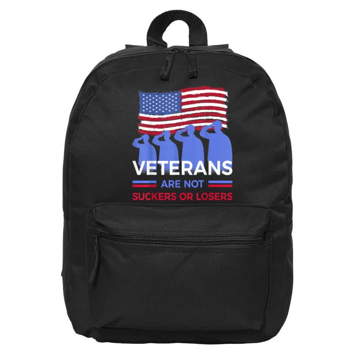 Veterans Are Not Suckers Or Losers American Flag Gift 16 in Basic Backpack