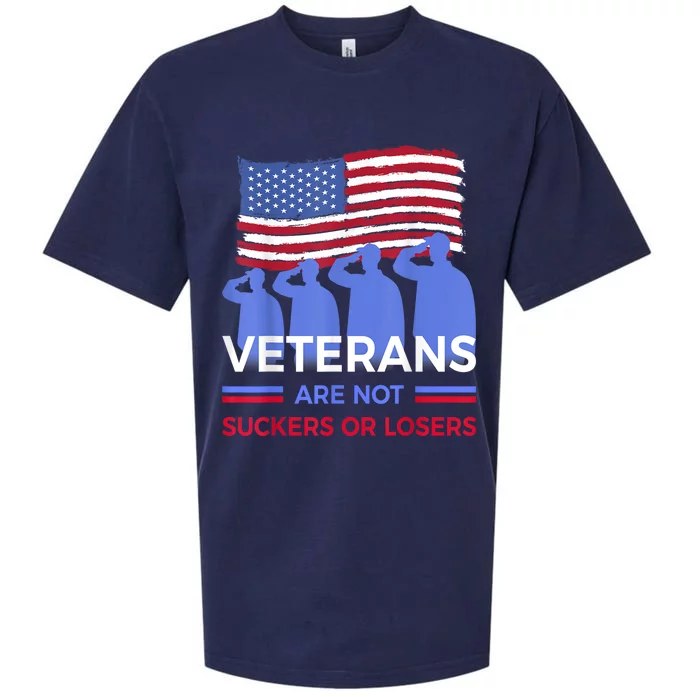 Veterans Are Not Suckers Or Losers American Flag Gift Sueded Cloud Jersey T-Shirt