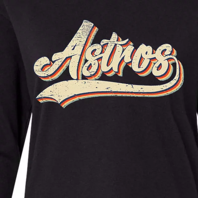 Vintage Astros Name Throwback Retro Apparel Gift Womens Cotton Relaxed Long Sleeve T-Shirt