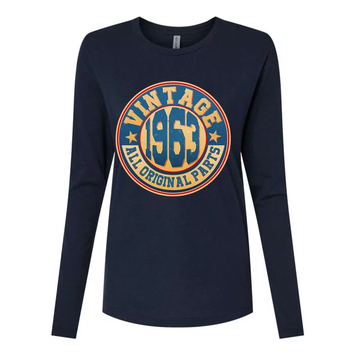 Vintage All Original Parts Emblem Shield 1963 60th Birthday Womens Cotton Relaxed Long Sleeve T-Shirt