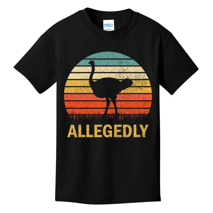 Vintage Allegedly Ostrich Retro Ostrich Lover Gift Kids T-Shirt