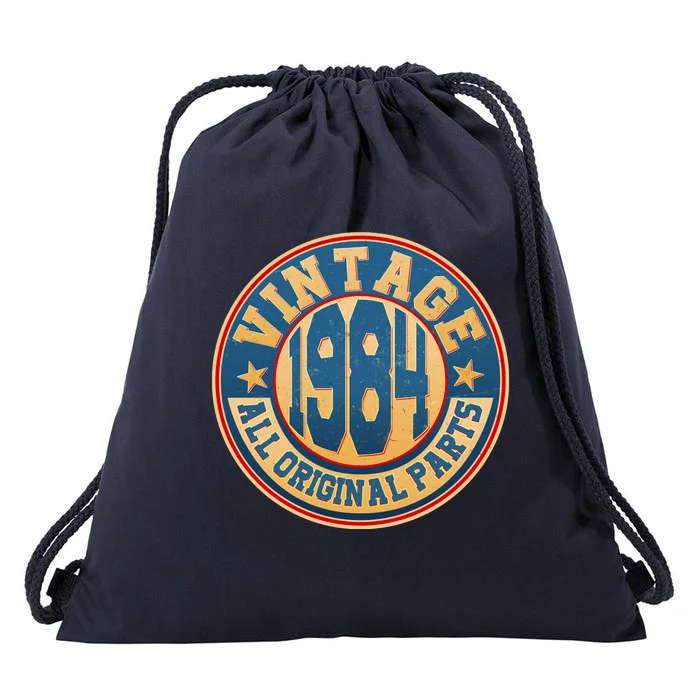 Vintage All Original Parts Emblem Shield 1984 40th Birthday Drawstring Bag