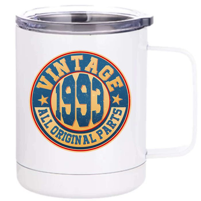 Vintage All Original Parts Emblem Shield 1993 30th Birthday Front & Back 12oz Stainless Steel Tumbler Cup