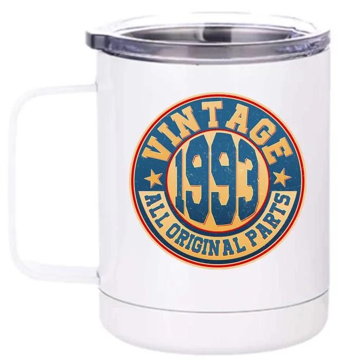 Vintage All Original Parts Emblem Shield 1993 30th Birthday Front & Back 12oz Stainless Steel Tumbler Cup