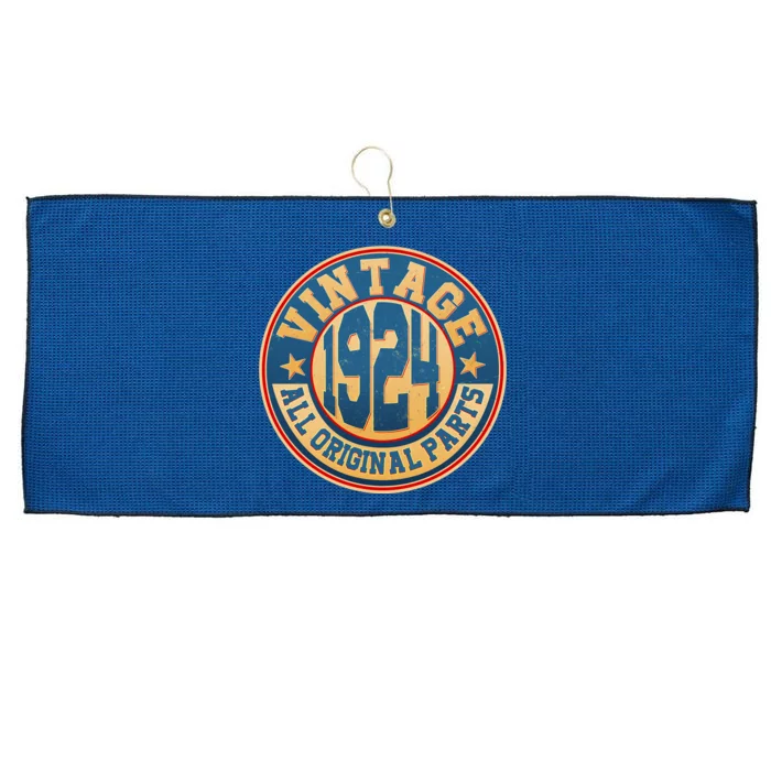 Vintage All Original Parts Emblem Shield 1924 100th Birthday Large Microfiber Waffle Golf Towel