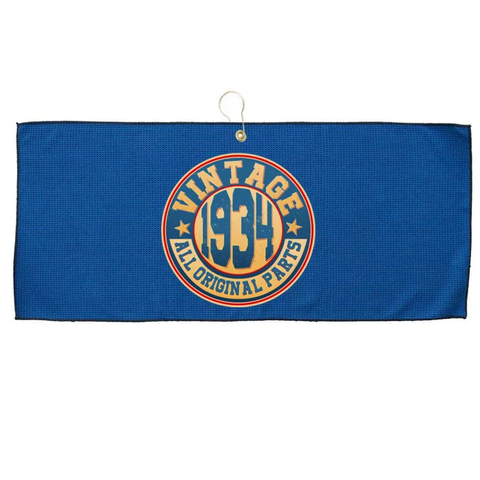 Vintage All Original Parts Emblem Shield 1934 90th Birthday Large Microfiber Waffle Golf Towel