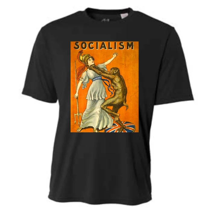 Vintage AntiSocialism Print Cooling Performance Crew T-Shirt