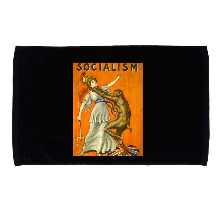 Vintage AntiSocialism Print Microfiber Hand Towel