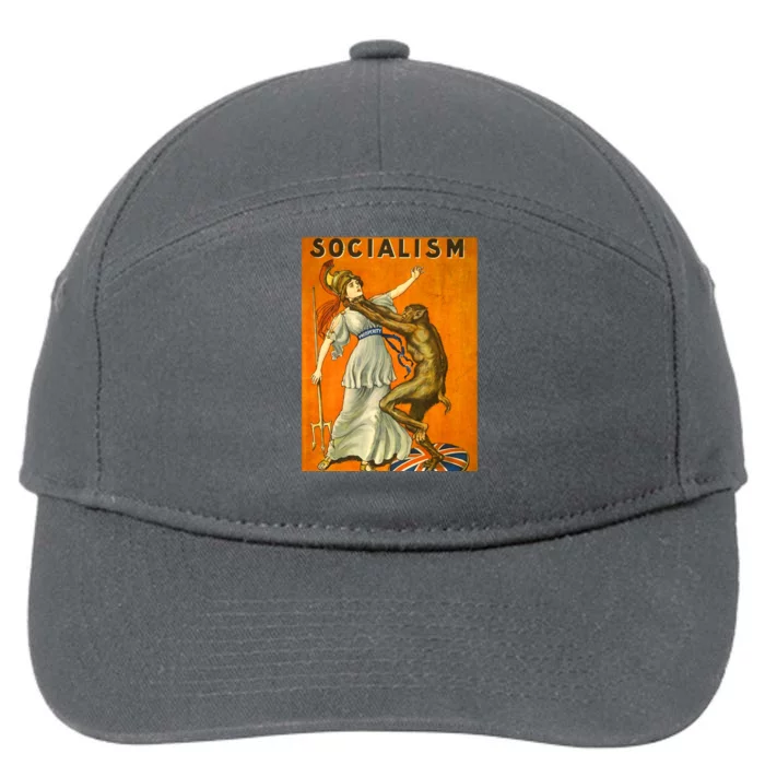 Vintage AntiSocialism Print 7-Panel Snapback Hat