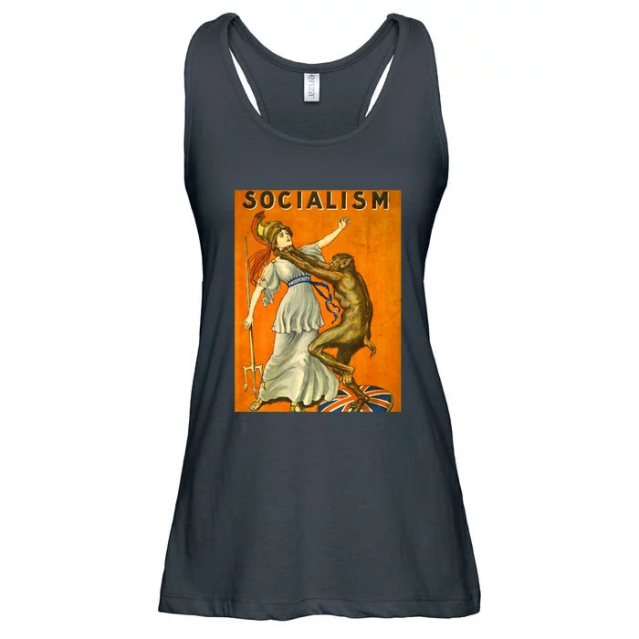 Vintage AntiSocialism Print Ladies Essential Flowy Tank