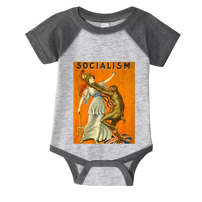 Vintage AntiSocialism Print Infant Baby Jersey Bodysuit