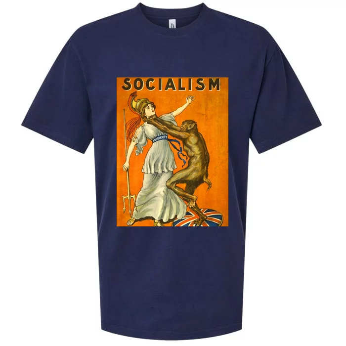 Vintage AntiSocialism Print Sueded Cloud Jersey T-Shirt