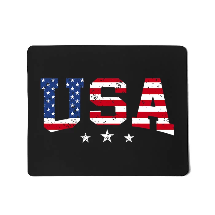 Vintage American Patriotic Us America 4th Of July Usa Flag Mousepad