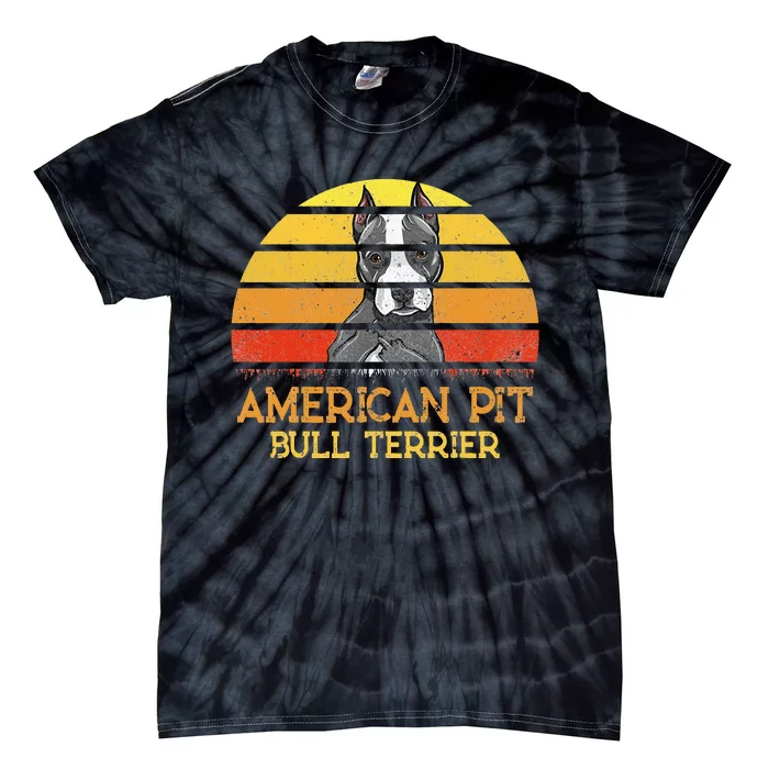 vintage American Pit Bull Terrier Dog Lovers Sunset Tie-Dye T-Shirt