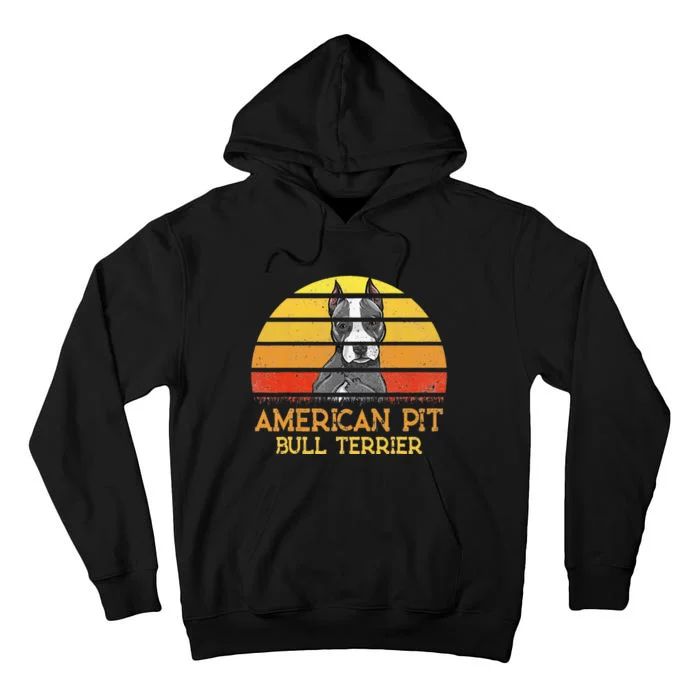 vintage American Pit Bull Terrier Dog Lovers Sunset Tall Hoodie