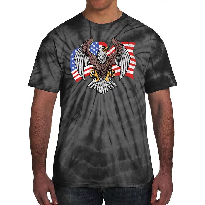 Vintage American Patriotic Eagle Tie-Dye T-Shirt