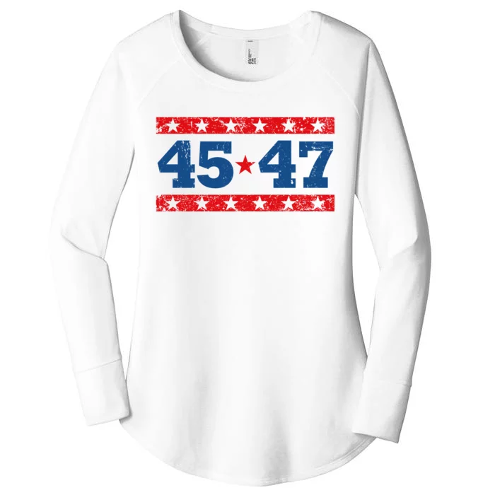 Vintage American President Trump 45 47 2024 Election Women's Perfect Tri Tunic Long Sleeve Shirt