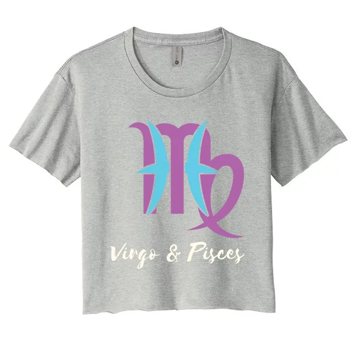 Virgo And Pisces Couple Zodiac Relationship Horoscope Gift Women's Crop Top Tee