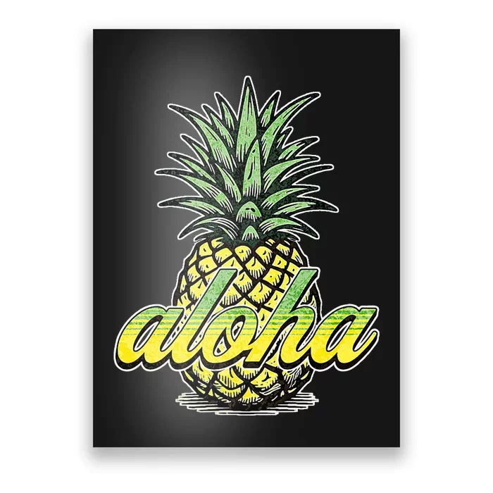 Vintage Aloha Pineapple Illustration Poster