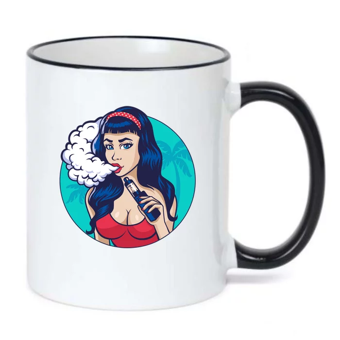 Vaping Cloud Vape Lady Black Color Changing Mug