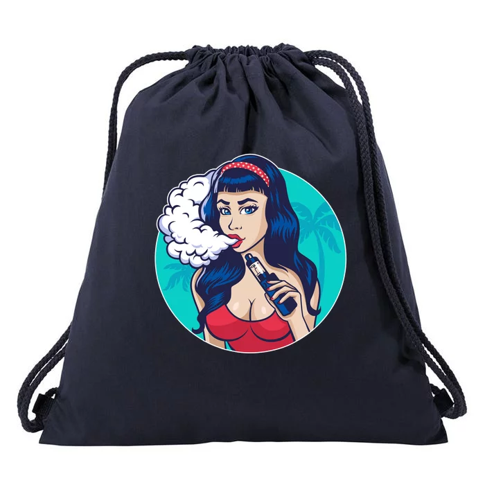 Vaping Cloud Vape Lady Drawstring Bag