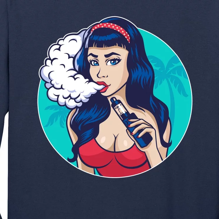 Vaping Cloud Vape Lady Tall Long Sleeve T-Shirt