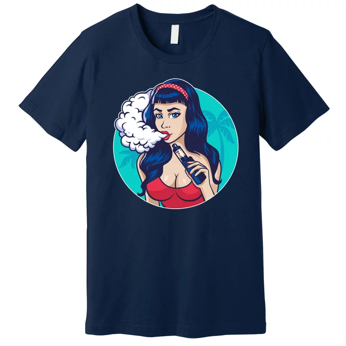 Vaping Cloud Vape Lady Premium T-Shirt