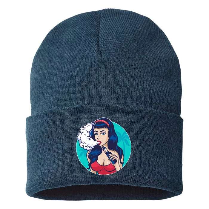 Vaping Cloud Vape Lady Sustainable Knit Beanie