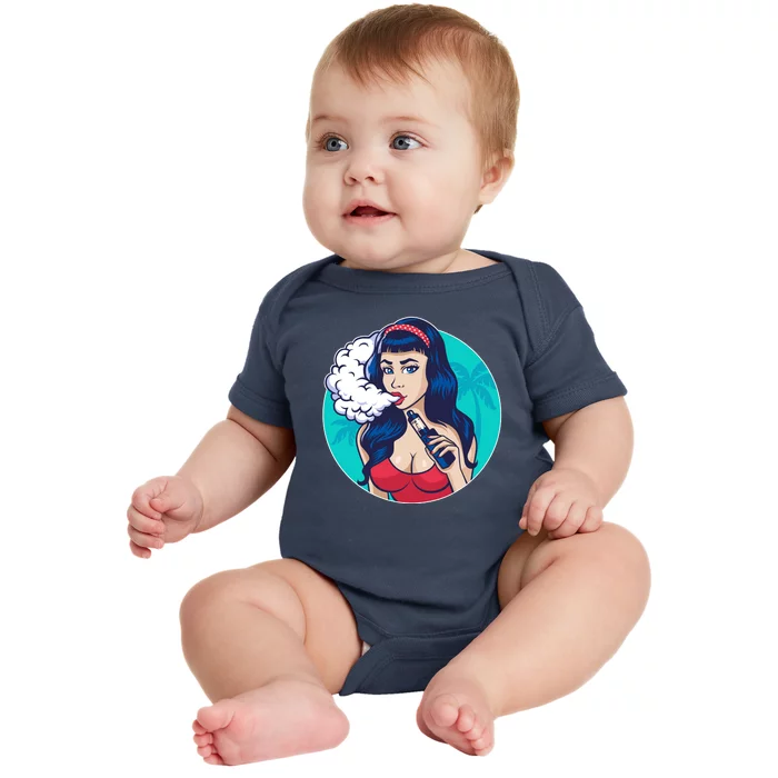 Vaping Cloud Vape Lady Baby Bodysuit