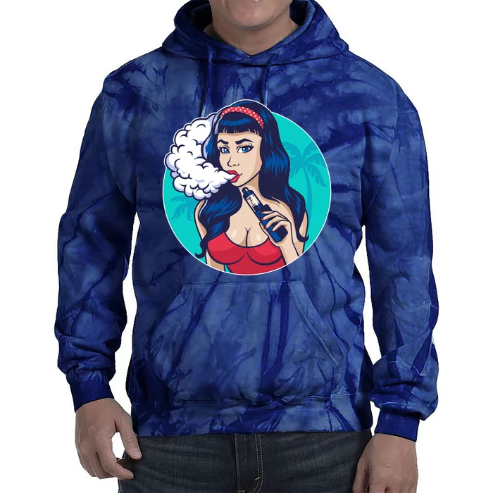 Vaping Cloud Vape Lady Tie Dye Hoodie