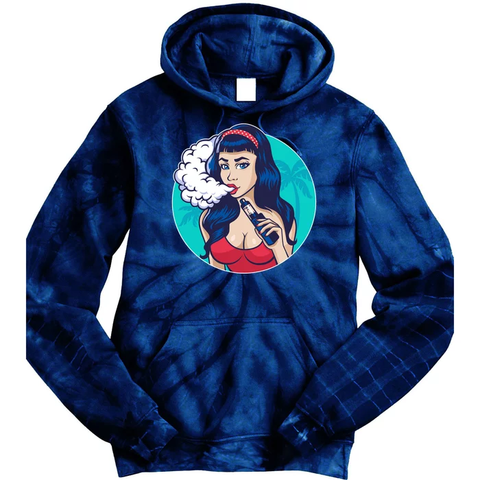 Vaping Cloud Vape Lady Tie Dye Hoodie