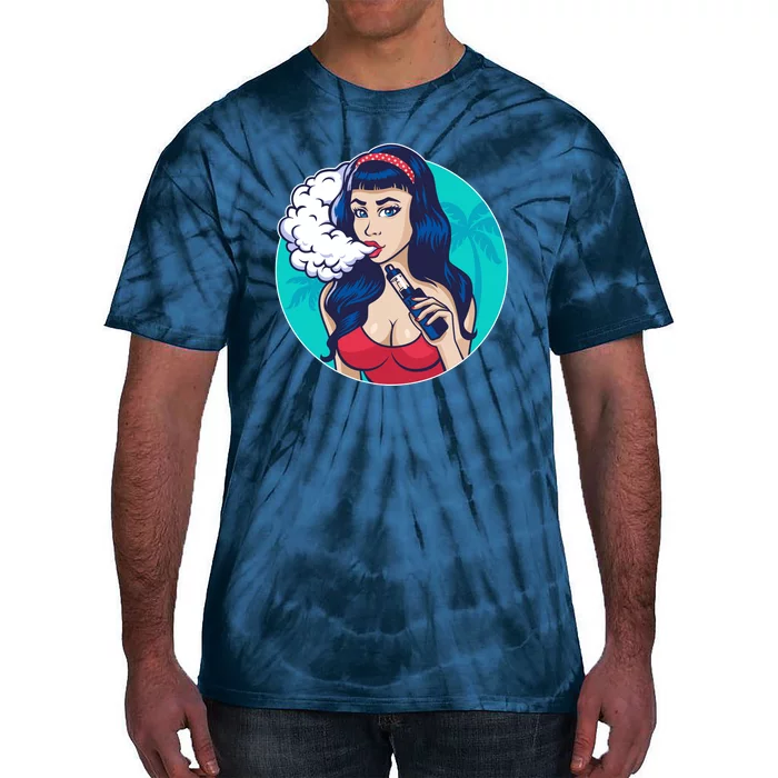 Vaping Cloud Vape Lady Tie-Dye T-Shirt