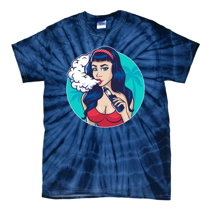 Vaping Cloud Vape Lady Tie-Dye T-Shirt