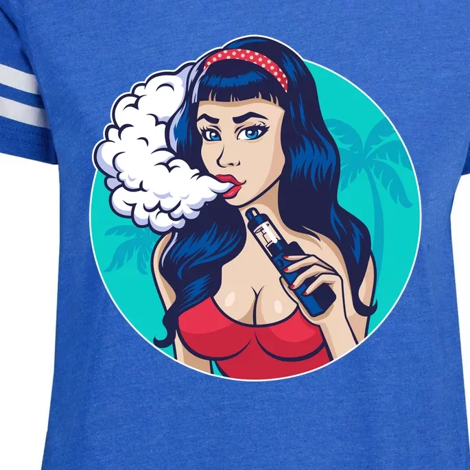 Vaping Cloud Vape Lady Enza Ladies Jersey Football T-Shirt