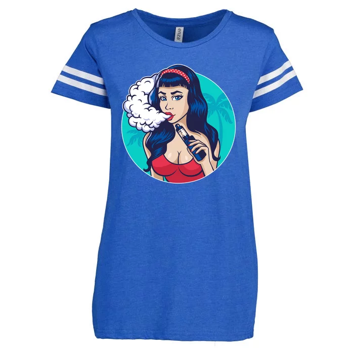 Vaping Cloud Vape Lady Enza Ladies Jersey Football T-Shirt