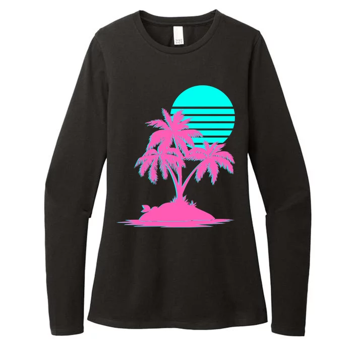 Vapor Wave Beach Womens CVC Long Sleeve Shirt