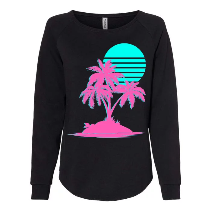 Vapor Wave Beach Womens California Wash Sweatshirt