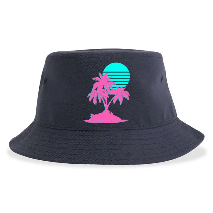 Vapor Wave Beach Sustainable Bucket Hat