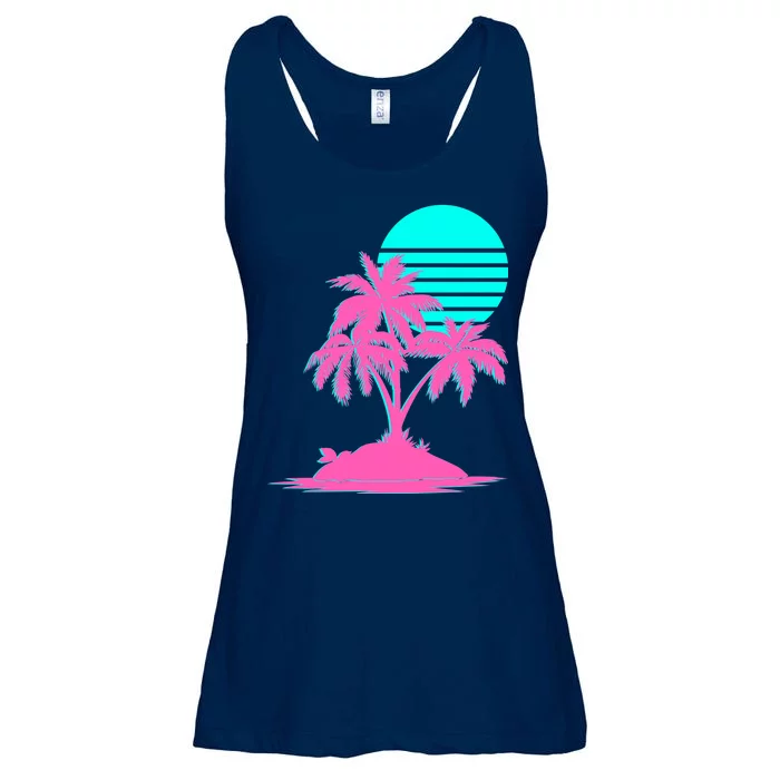 Vapor Wave Beach Ladies Essential Flowy Tank