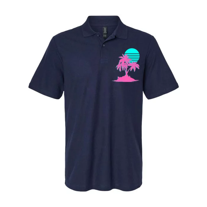 Vapor Wave Beach Softstyle Adult Sport Polo