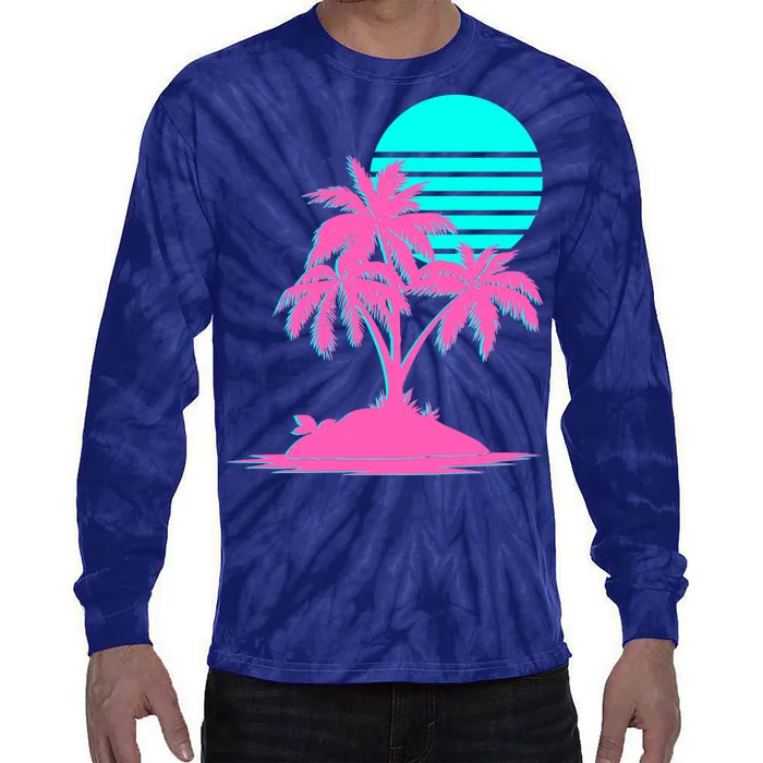 Vapor Wave Beach Tie-Dye Long Sleeve Shirt