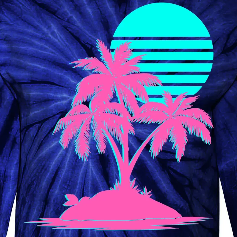 Vapor Wave Beach Tie-Dye Long Sleeve Shirt