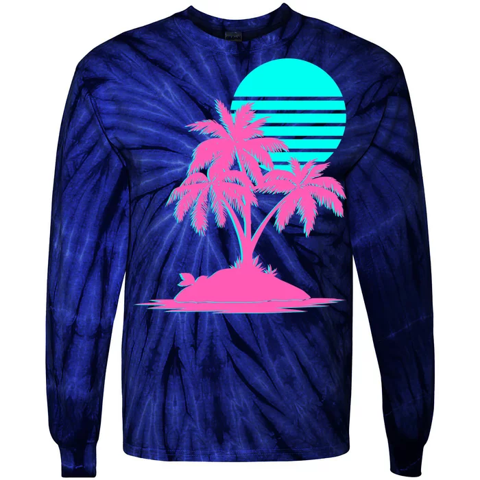 Vapor Wave Beach Tie-Dye Long Sleeve Shirt