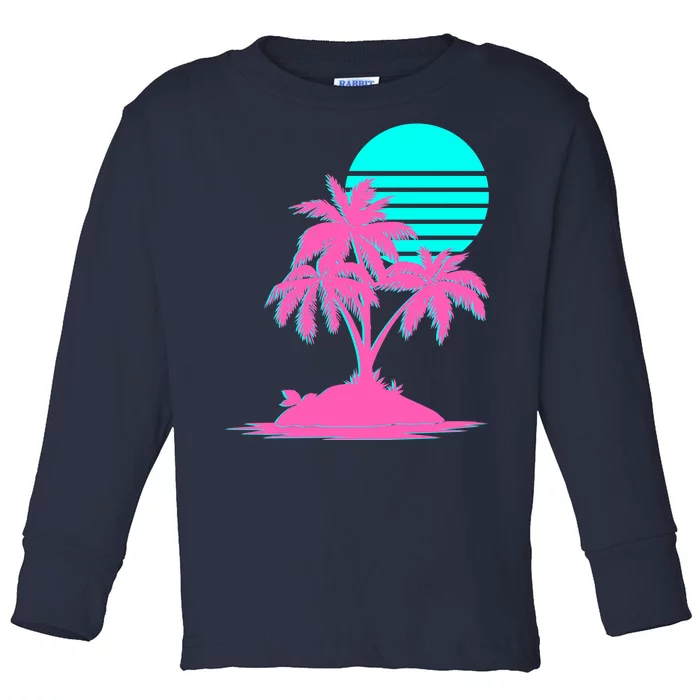 Vapor Wave Beach Toddler Long Sleeve Shirt