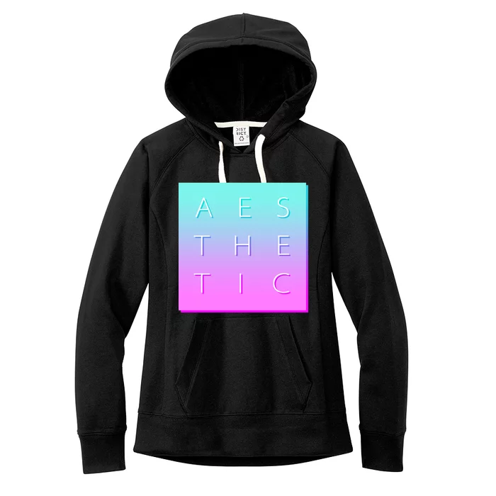 Vaporware Aesthetic Square Women's Fleece Hoodie