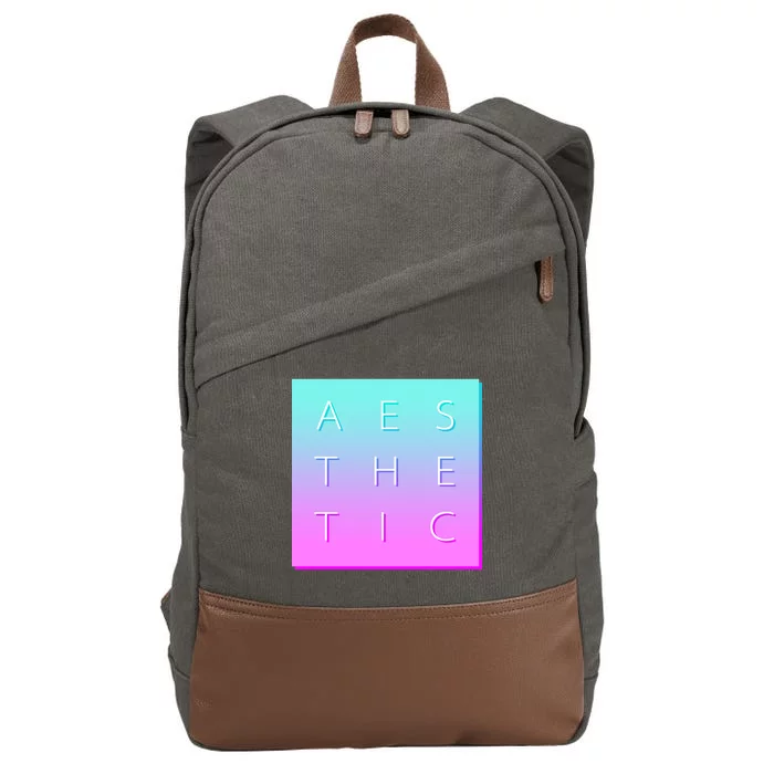 Vaporware Aesthetic Square Cotton Canvas Backpack