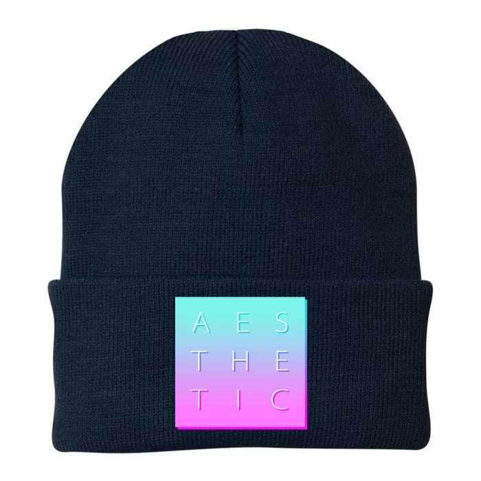 Vaporware Aesthetic Square Knit Cap Winter Beanie